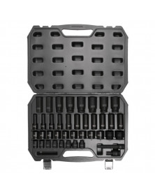 Clé à choc pneumatique 1/2" + coffret de douilles à chocs - Kstools | Mongrossisteauto.com