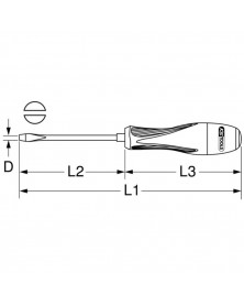 Tournevis fente, 4 mm,  L.100 mm - KS TOOLS | Mongrossisteauto.com