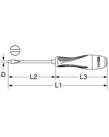 Tournevis fente, 4 mm,  L.150 mm - KS TOOLS | Mongrossisteauto.com