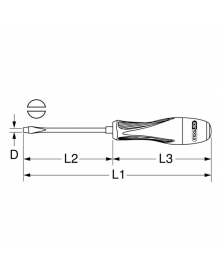 Tournevis fente, 5,5 mm,  L.100 mm - KS TOOLS | Mongrossisteauto.com