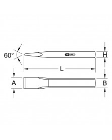 Burin méplat, réaffûtable, 25mm - Kstools | Mongrossisteauto.com