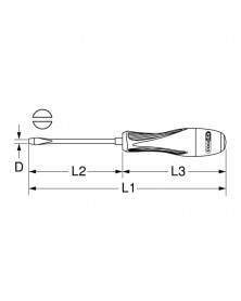Tournevis fente, 6,5 mm,  L.150 mm - KS TOOLS | Mongrossisteauto.com