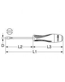 Tournevis fente, 10 mm,  L.200 mm - KS TOOLS | Mongrossisteauto.com