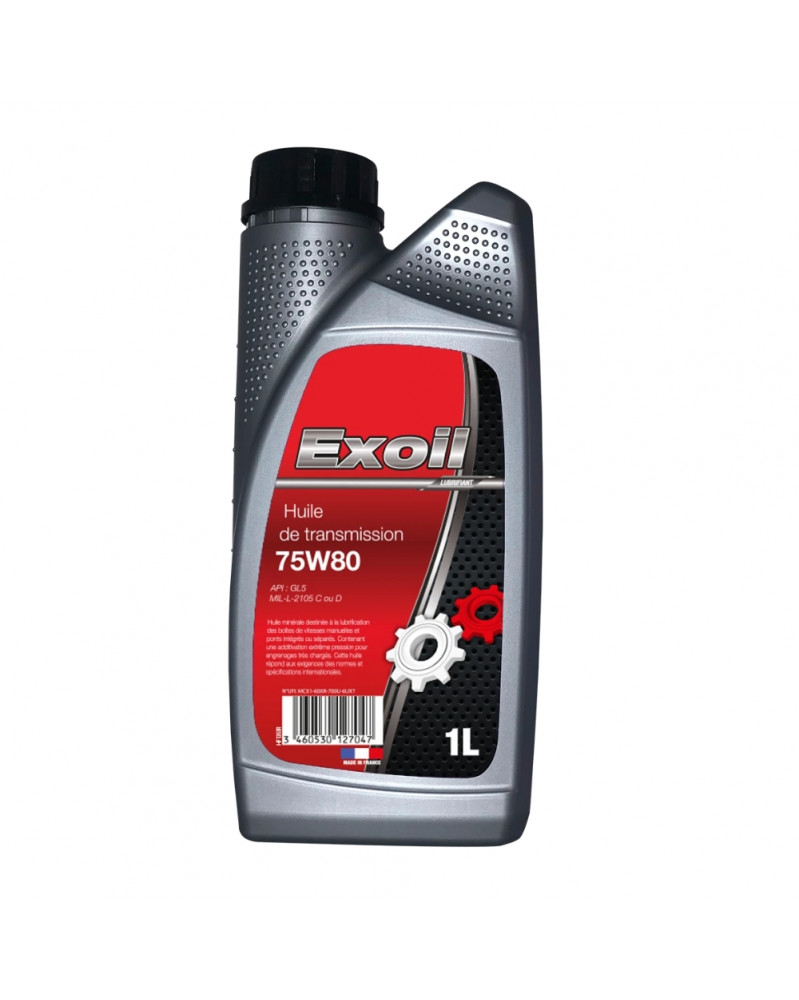 Huile de transmission, 75W80, 1L - Exoil | Mongrossisteauto.com