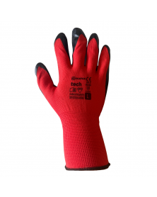 Gants polyester, taille L, rouge et noir, 12 paires - Mercator | Mongrossisteauto.com