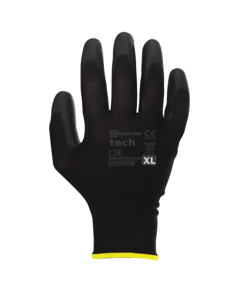 Gants polyester, taille XL, noir, 12 paires - Mercator | Mongrossisteauto.com