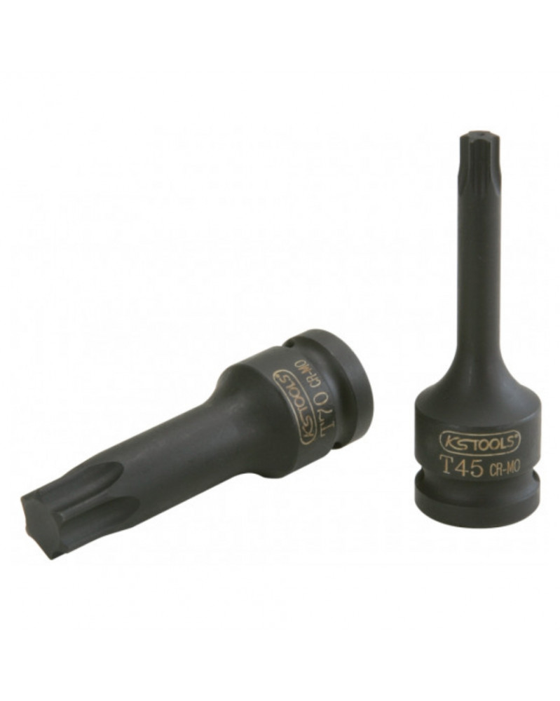 Douille tournevis, à chocs longue Torx, T55, sur carte - KS TOOLS | Mongrossisteauto.com