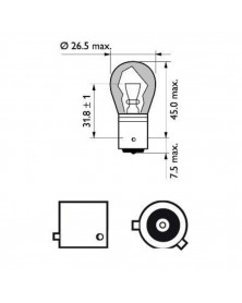 Philips 12496NAB2, ampoule feu clignotant blanc, PY22W, lot de 2 ampoules | Mongrossisteauto.com