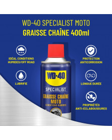 Kit entretien chaîne moto (brosse incluse) - WD40 | Mongrossisteauto.com
