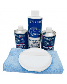 Kit entretien cuir voiture, rénovation cuir - Belgom | Mongrossisteauto.com