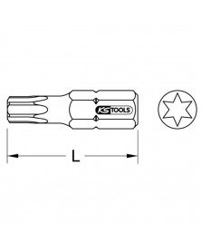 Boîte de 5 embouts de vissage TORX®, L.25 mm, 1/4'', T25 - KS TOOLS | Mongrosssiteauto.com