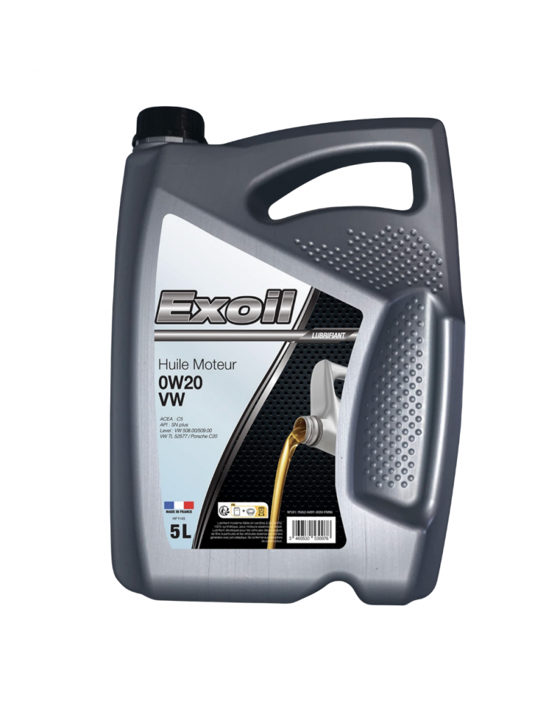 Huile moteur, 0W20, VW C5, 5L - EXOIL | Mongrossisteauto.com