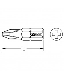 Boîte de 5 embouts TORSIONPOWER, L.25mm, ¼”, PH1 - Kstools | Mongrossisteauto.com