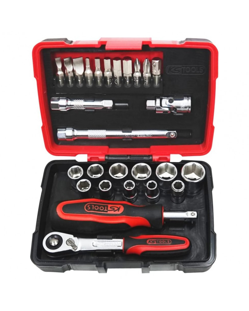 Coffret douilles et accessoires ULTIMATE, ¼”, 27pcs - Kstools | Mongrossisteauto.com
