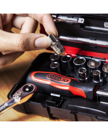 Coffret douilles et accessoires ULTIMATE, ¼”, 27pcs - Kstools | Mongrossisteauto.com
