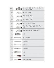 Coffret douilles et accessoires ULTIMATE, ¼”, 50pcs - Kstools | Mongrossisteauto.com