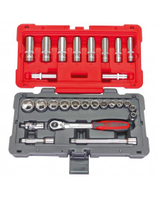Coffret douilles et accessoires ULTIMATE, ⅜”, 27pcs - Kstools | Mongrossisteauto.com