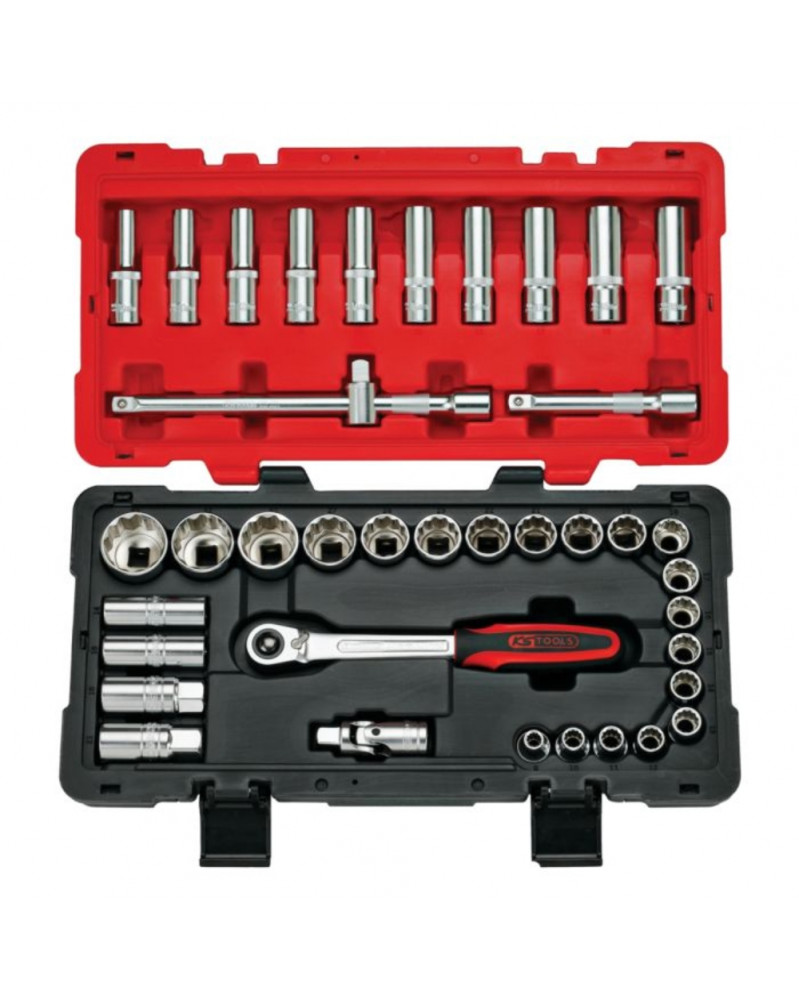 Coffret douilles et accessoires ULTIMATE, ½”, 39pcs - Kstools | Mongrossisteauto.com