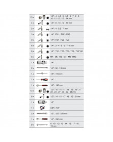 Coffret douilles et accessoires ULTIMATE, ¼”-½”, 83pcs - Kstools | Mongrossisteauto.com
