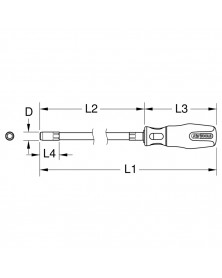 Tournevis flexible, L.500mm, 6.35mm - Kstools | Mongrossisteauto.com