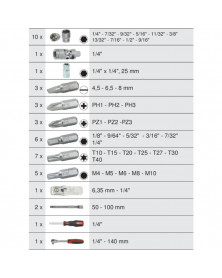 Coffret douilles et accessoires ULTIMATE, 1/4”, 44pcs - Kstools | Mongrossisteauto.com