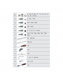 Coffret à douilles, F6 1/4" (911.0646) - KS Tools | Mongrossisteauto.com