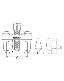 Extracteur universel de bras d'essuie-glace à 2 griffes KSTOOLS | Mongrossisteauto.com