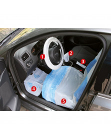 Kit protections plastiques pour habitacle, boite de 100pcs - KS TOOLS | Mongrossisteauto.com