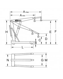 Grue mobile pliante atelier 1t | Mongrossisteauto.com