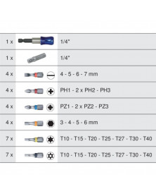 Coffret d'embouts TORSION power 1/4'', 32 pcs | Mongrossisteauto.com Coffret d'embouts TORSION power 1/4'', 32 pcs | Mongrossisteauto.com