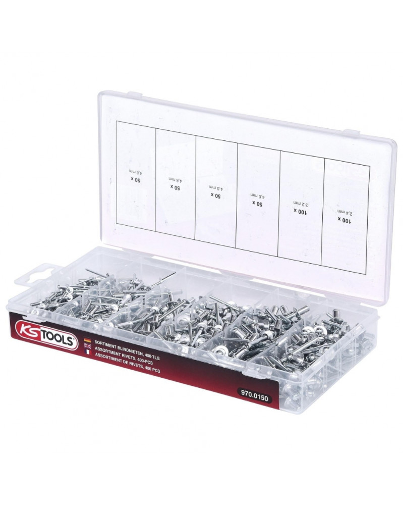 Assortiment de rivets x400 - KS TOOLS | Mongrossisteauto.com