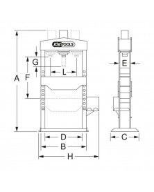 Presse hydraulique 50 tonnes (160.0115) KS TOOLS | Mongrossisteauto.com