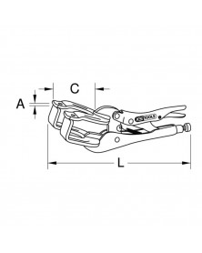 Pince étau, en U pour soudures, 0-55mm (115.1079) - KS Tools