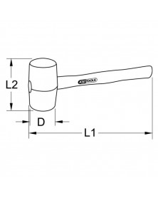 Maillet caoutchouc, manche en fibre (140.1237) - KS Tools | Mongrossisteauto.com