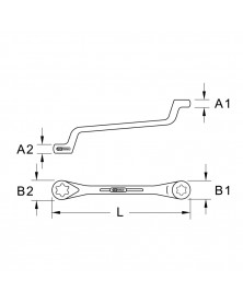 Clé polygonale, contre coudée, TORX E6xE8 - Kstools | Mongrossisteauto.com