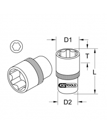 Douille 6 pans ULTIMATE, 1/2'', 28 mm (922.1228) - KS TOOLS | Mongrossisteauto.com