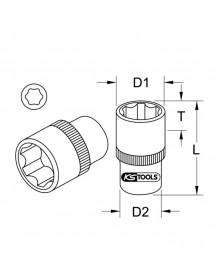 Douille 6 pans ULTIMATE, 1/2'', 29 mm (922.1229) - KS TOOLS | Mongrossisteauto.com