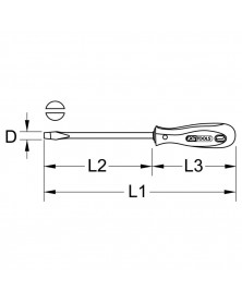 Tournevis pose vis à fente, 3mm, L.125mm - Kstools | Mongrossisteauto.com