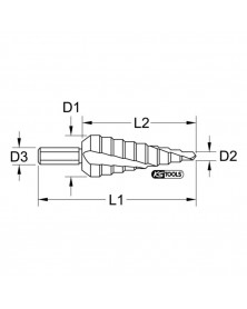 Foret étagé, HSS, ø7 - 40,5mm (330.2319) - KS Tools  | Mongrossisteauto.com