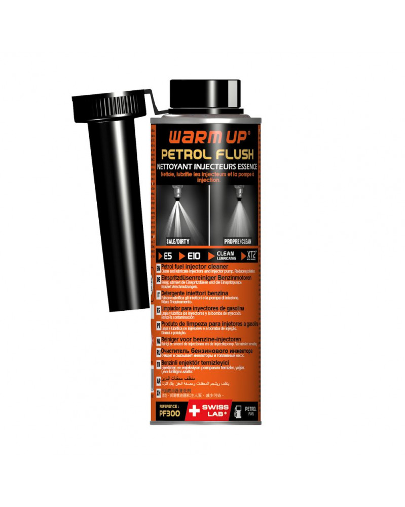 WARM UP PETROL FLUSH nettoyant injecteurs essence préventif | Mongrossisteauto.com