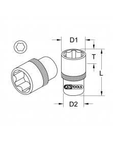 Douille 6 pans ULTIMATE, 1/2'', 31 mm (922.1231) - KS TOOLS | Mongrossisteauto.com