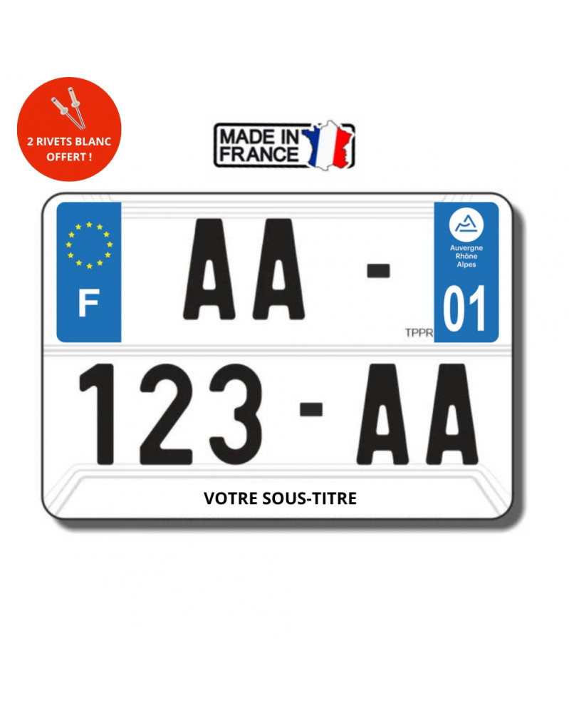 Plaque immatriculation moto région 01 | Mongrossisteauto.com
