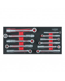 Clé à pipe débouchée, 6 pans, 11pcs - Kstools | Mongrossisteauto.com