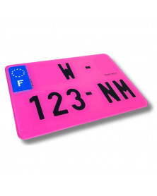 Plaque d'immatriculation provisoire, WW et W, rose, moto, Homologuée - Mon Grossiste Auto | Mongrossisteauto.com