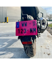 Plaque d'immatriculation provisoire, WW et W, rose, moto, Homologuée - Mon Grossiste Auto | Mongrossisteauto.com