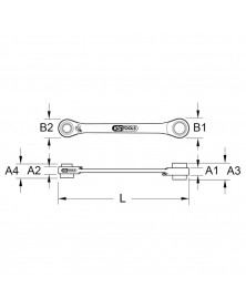 Clé polygonale, à cliquet, 8x10-12x13mm - Kstools | Mongrossisteauto.com