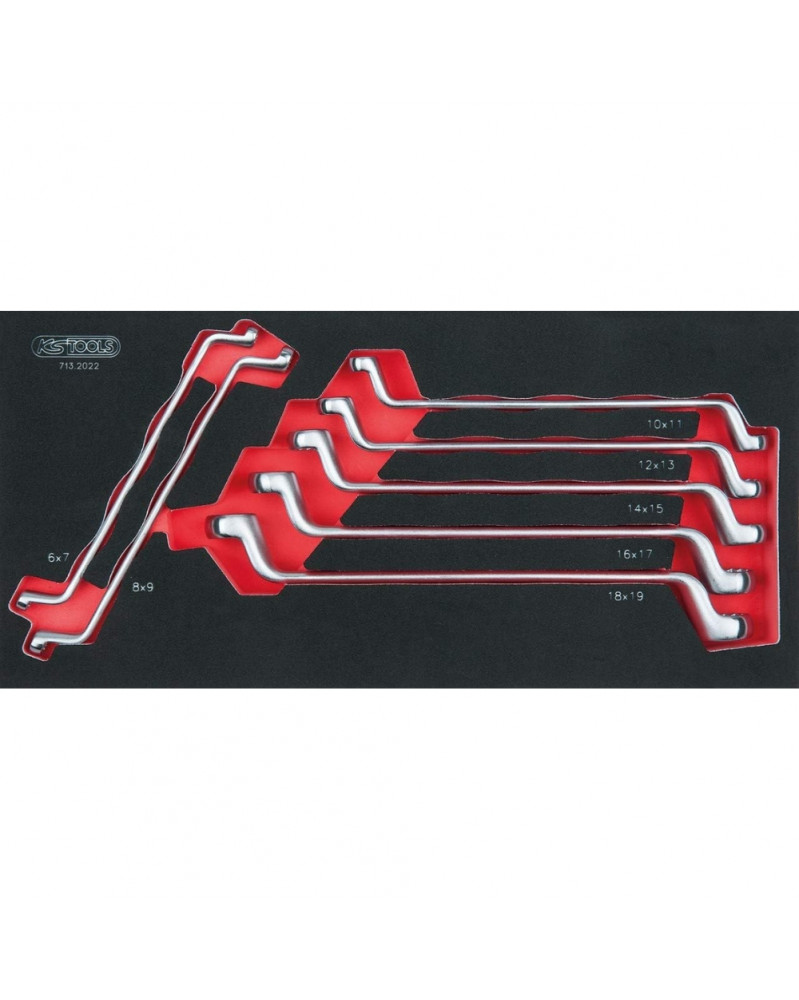 Clé polygonale, contre coudée, 75°, 7pcs - Kstools | Mongrossisteauto.com