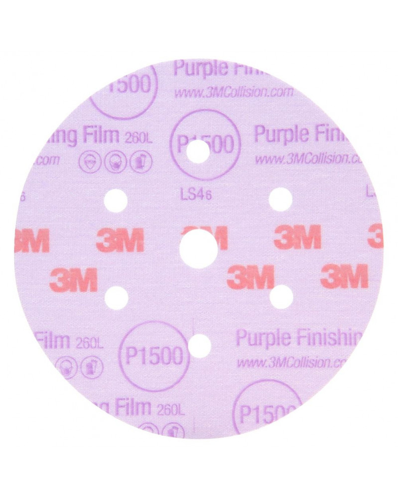 Disque abrasif, finition violet, 260L, 75 mm, non perforé, x50 (30369) - 3M | Mongrossisteauto.com