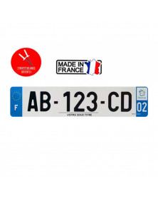 Plaque immatriculation, voiture, plexiglas, Homologuée - Mon Grossiste Auto