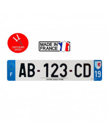 Plaque d'immatriculation région 19 | MonGrossisteAuto.com